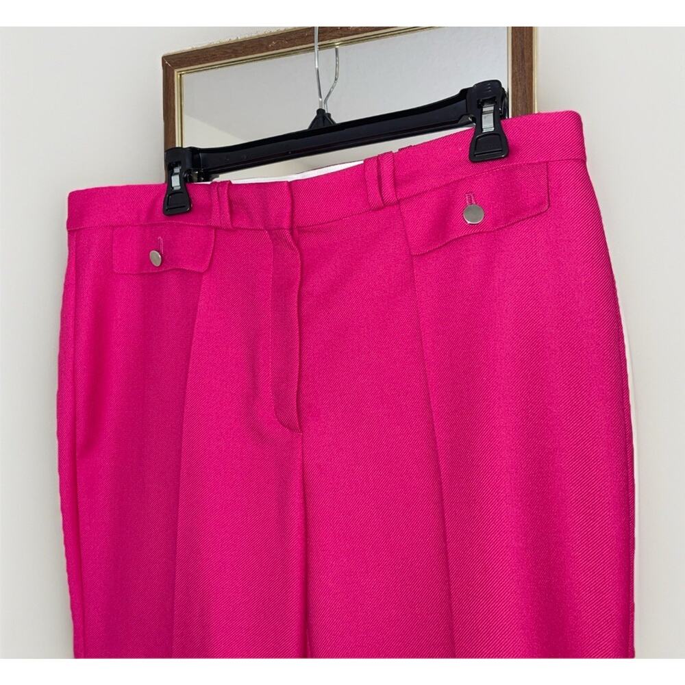 BOSS Womens Slim Fit Talawa Ankle Pants Bright Pink Wool Twill US 16 NWOT $368 - Picture 11 of 16